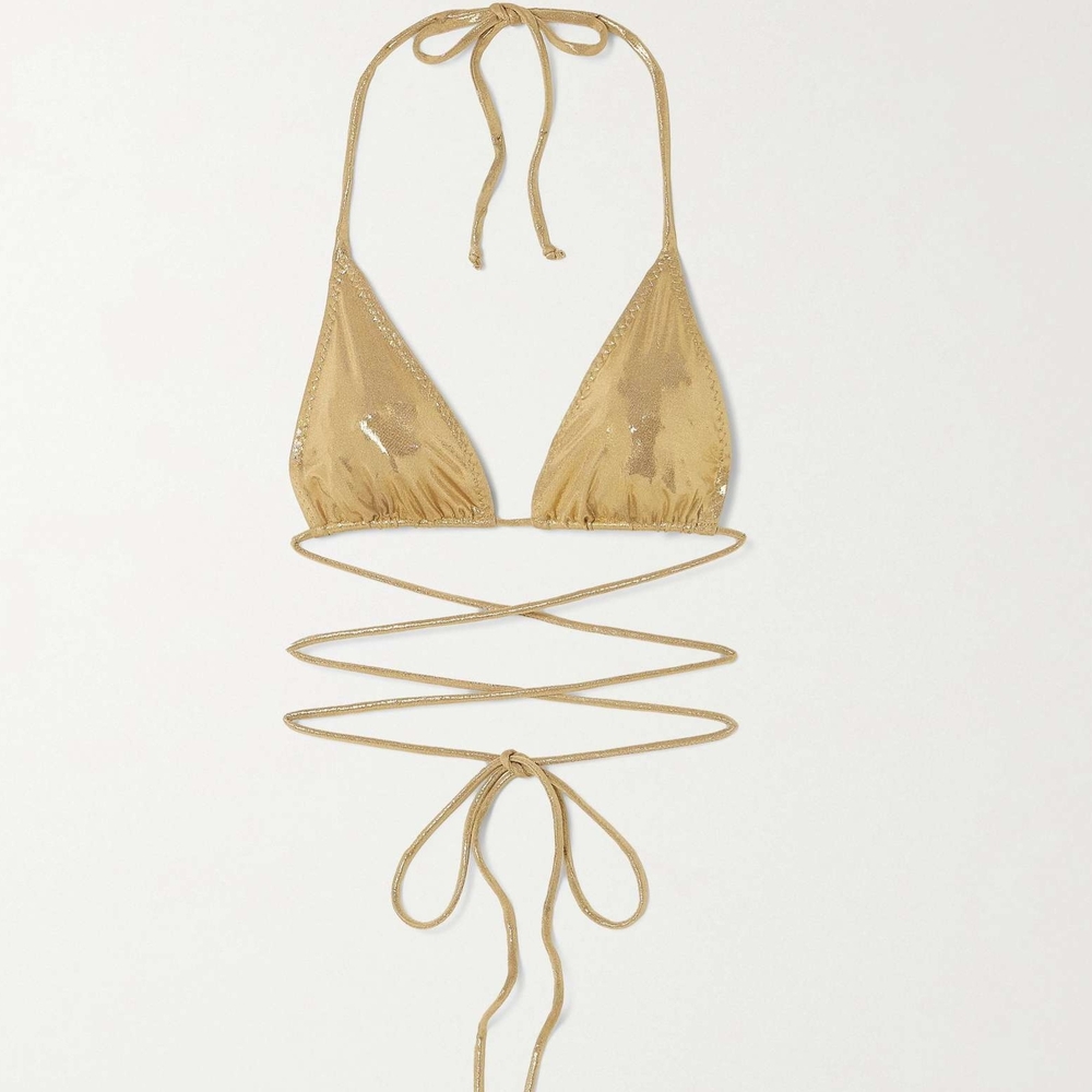 Gold Sequin Bikini Top
